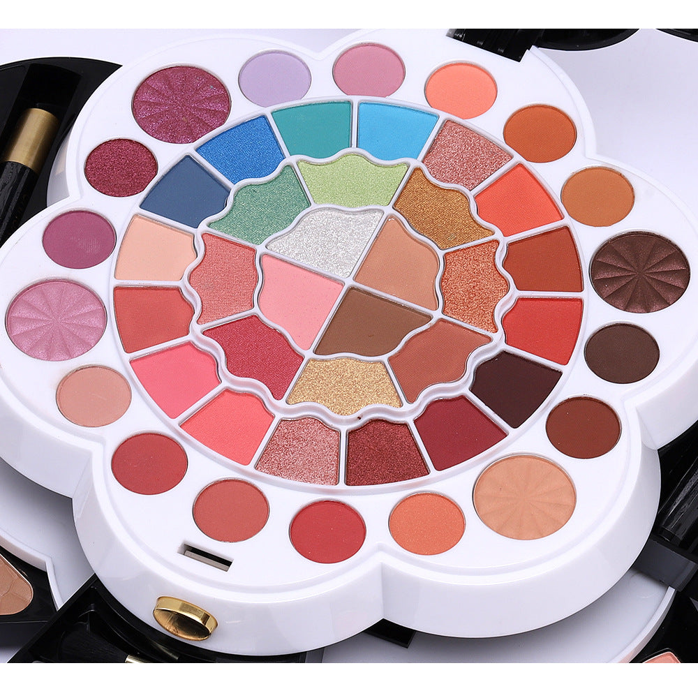 European and American Multi-Color Shimmer Matte Eye Shadow Blush High Gloss Lipstick Cosmetics Makeup Set