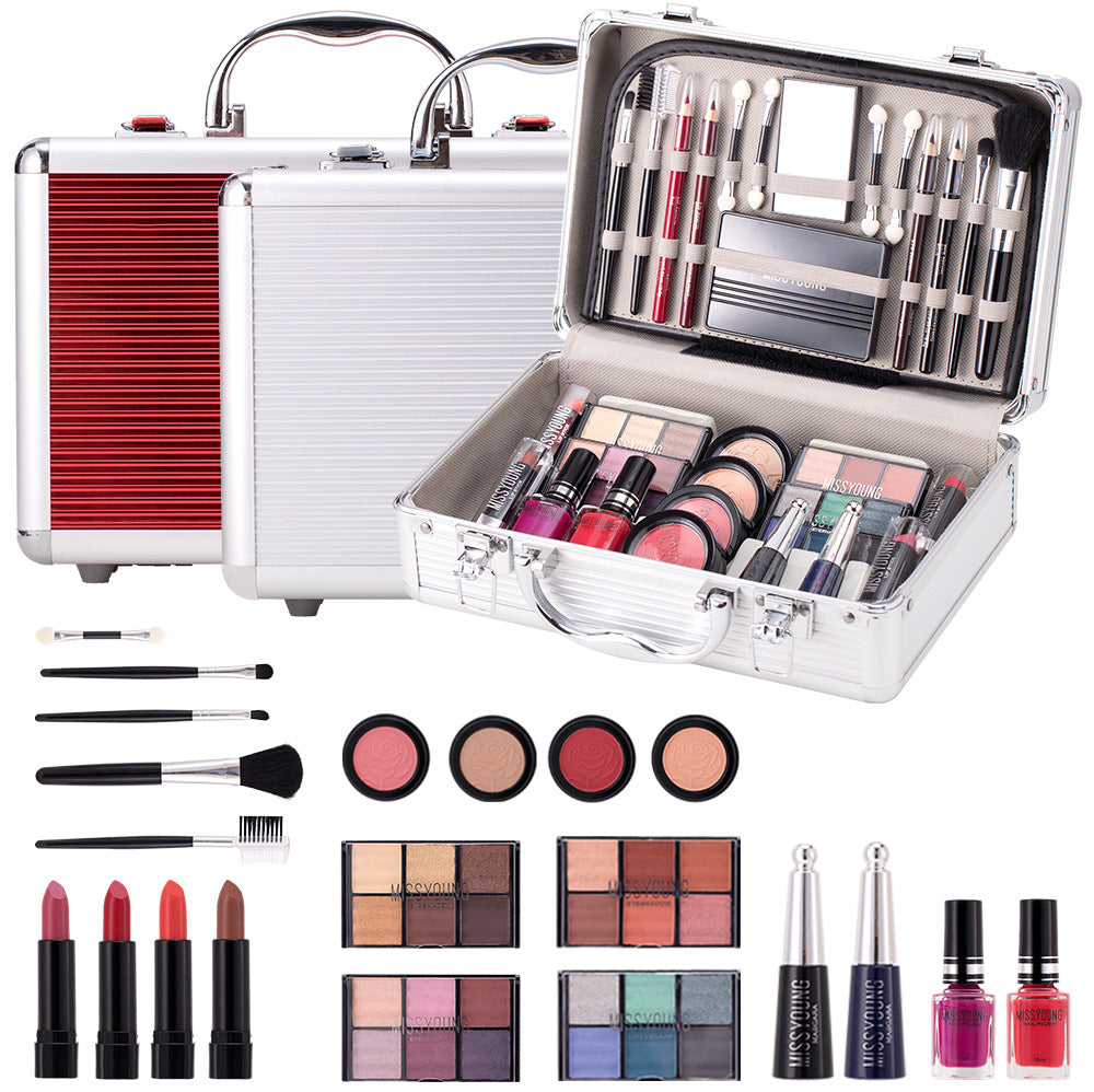 Multifunctional Cosmetic Case Facial Eye Shadow Blush Eyebrow Pencil Lipstick Nail Polish Eyebrow Brush Combination Makeup Case