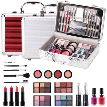 Multifunctional Cosmetic Case Facial Eye Shadow Blush Eyebrow Pencil Lipstick Nail Polish Eyebrow Brush Combination Makeup Case