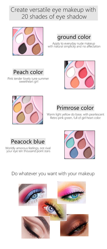 Air Cushion BB Pink Rotating Large Plum Blossom Coin Makeup Palette Eye Shadow Plate Multifunctional Makeup Set