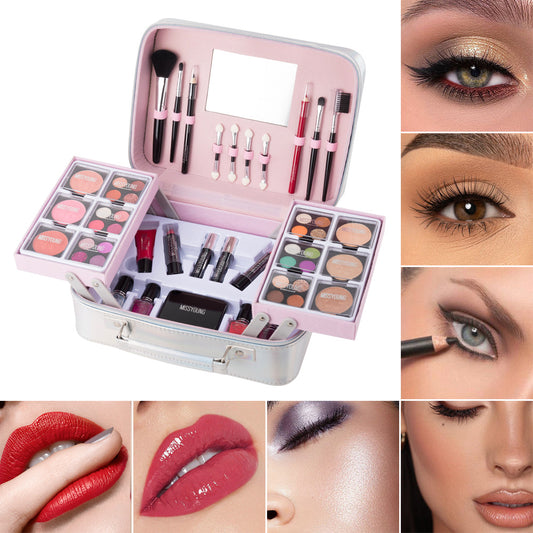 Makeup Eye Shadow Blush Lipstick Kit Facial Makeup Holiday Gift Set