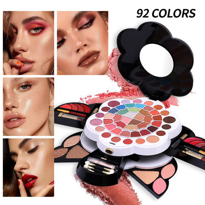 European and American Multi-Color Shimmer Matte Eye Shadow Blush High Gloss Lipstick Cosmetics Makeup Set
