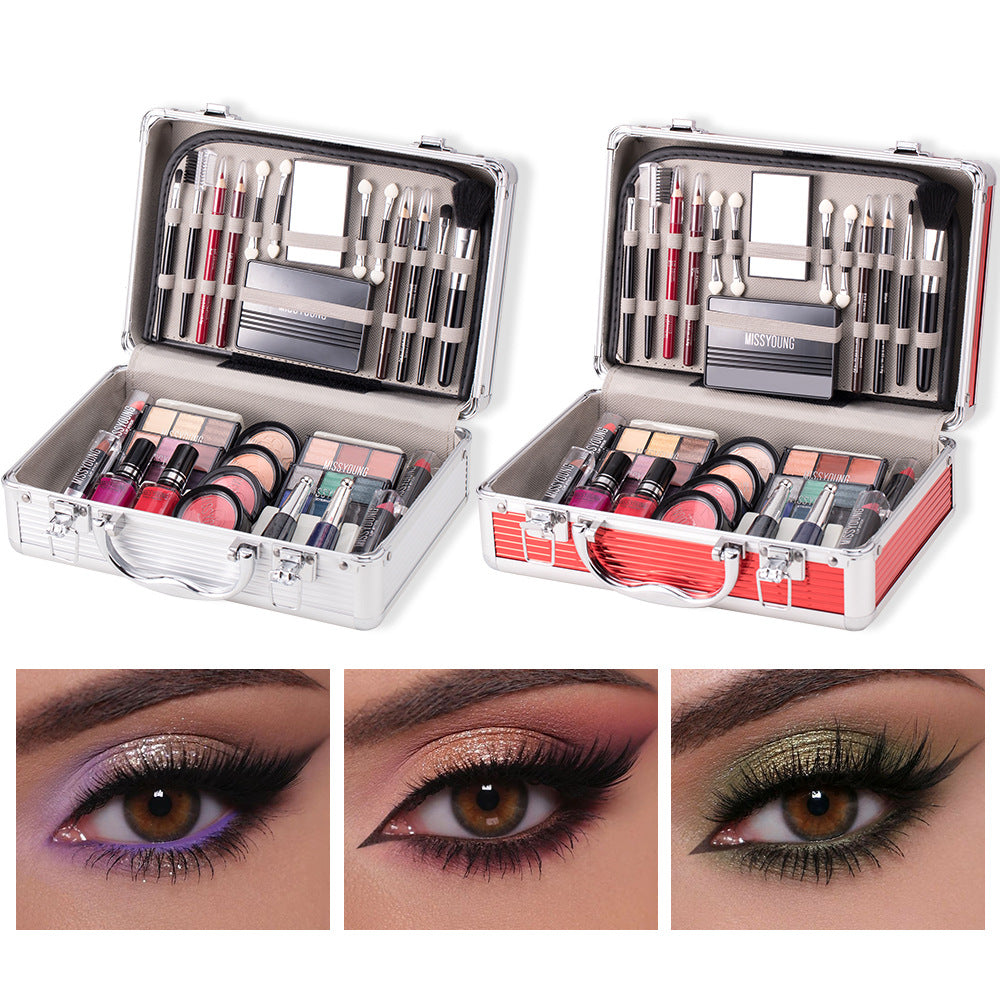 Multifunctional Cosmetic Case Facial Eye Shadow Blush Eyebrow Pencil Lipstick Nail Polish Eyebrow Brush Combination Makeup Case