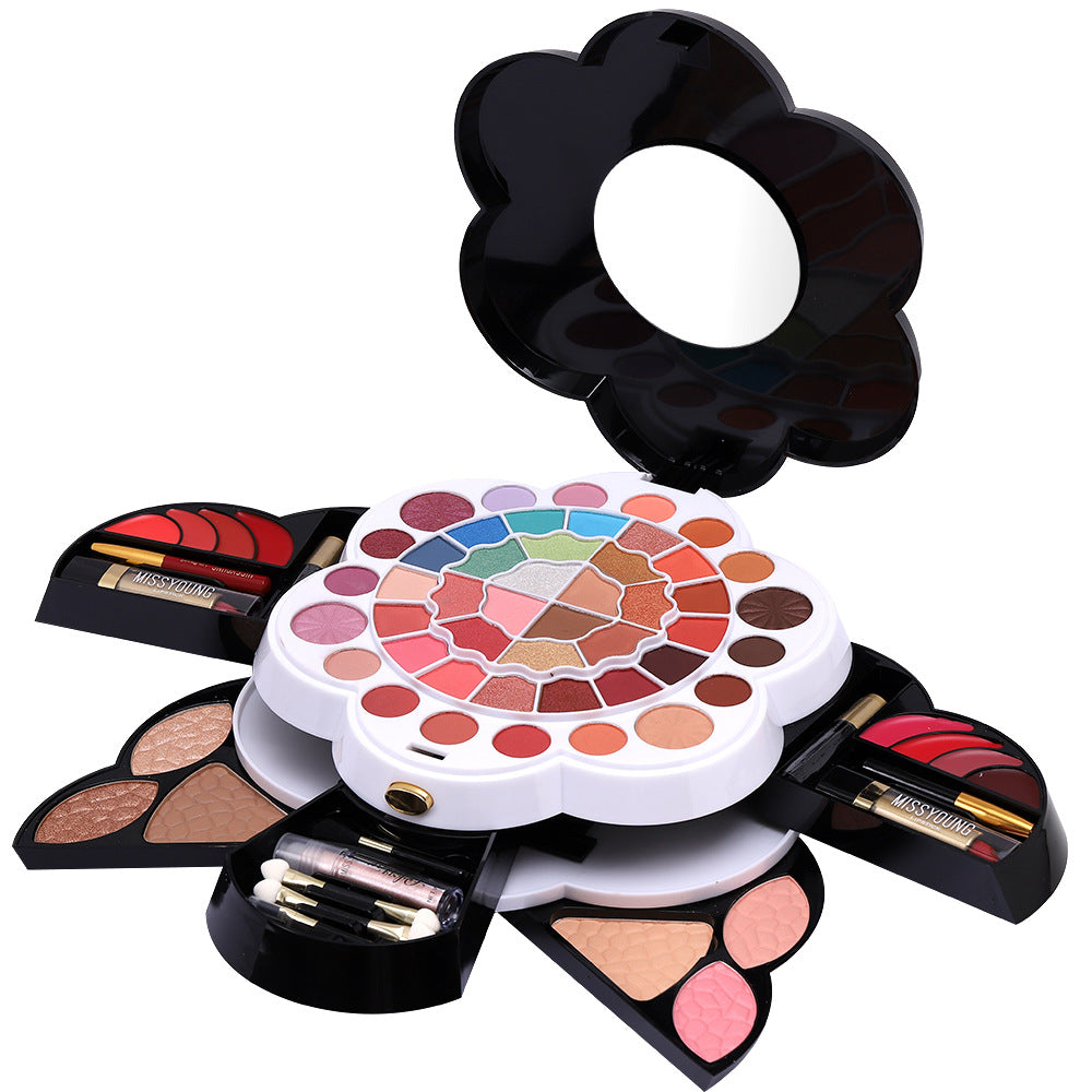 European and American Multi-Color Shimmer Matte Eye Shadow Blush High Gloss Lipstick Cosmetics Makeup Set