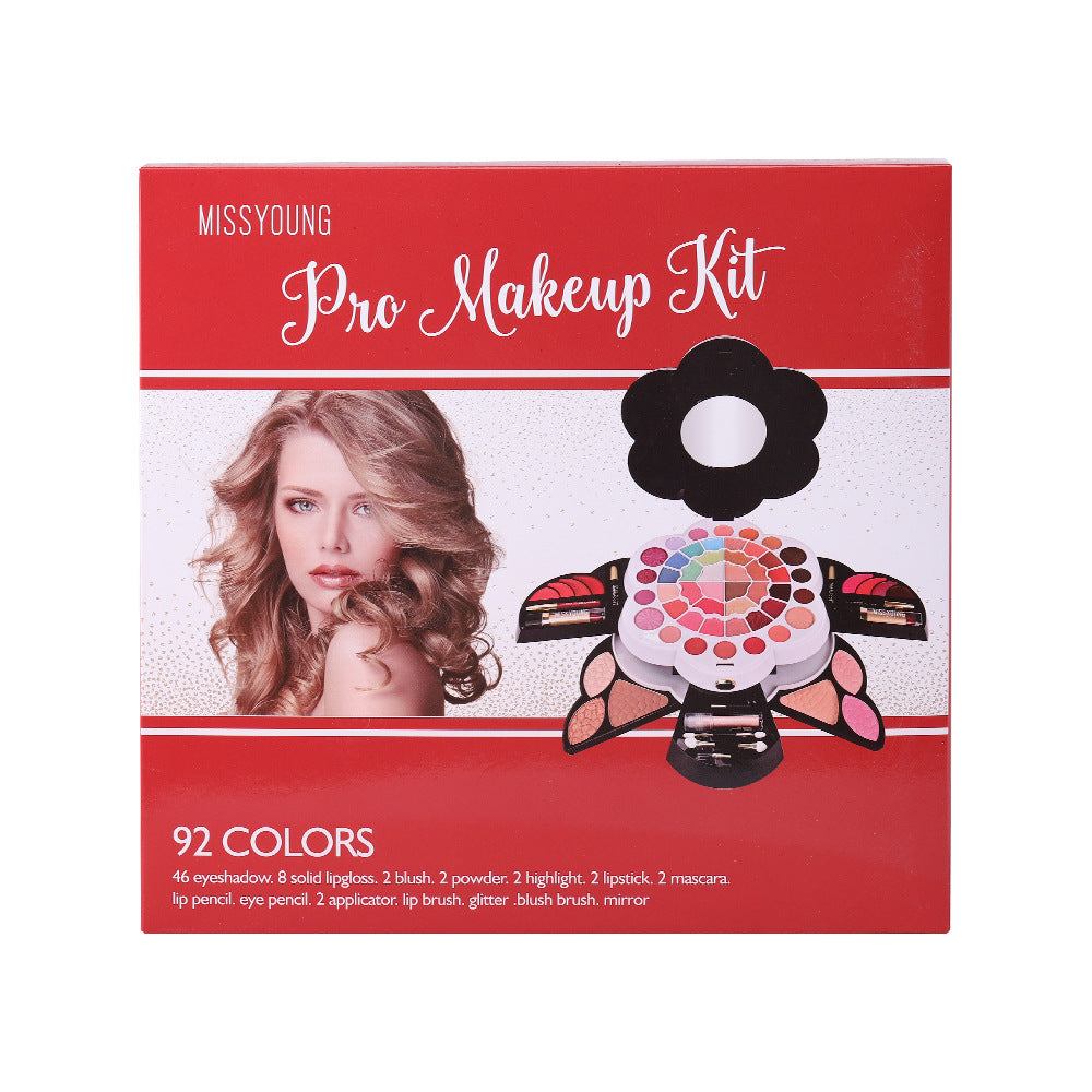 European and American Multi-Color Shimmer Matte Eye Shadow Blush High Gloss Lipstick Cosmetics Makeup Set