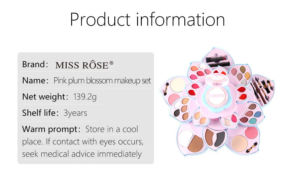 Air Cushion BB Pink Rotating Large Plum Blossom Coin Makeup Palette Eye Shadow Plate Multifunctional Makeup Set